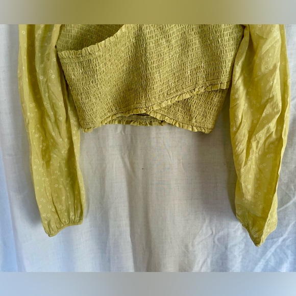 American Eagle Cropped Blouse – Lime Green / Medium - Picture 3 of 4
